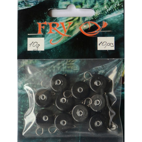 Груз ушастый рыбацкий, таблетка (эксцентрик) цвет Silvereyes Black, 10шт в уп., вес 10г